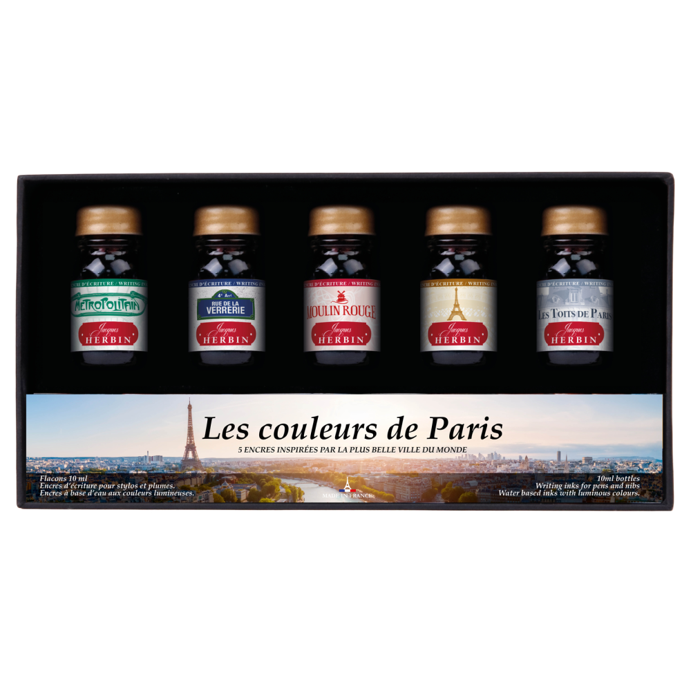 Set of Colors of Paris Inks - J.Herbin - 5 x 10 ml