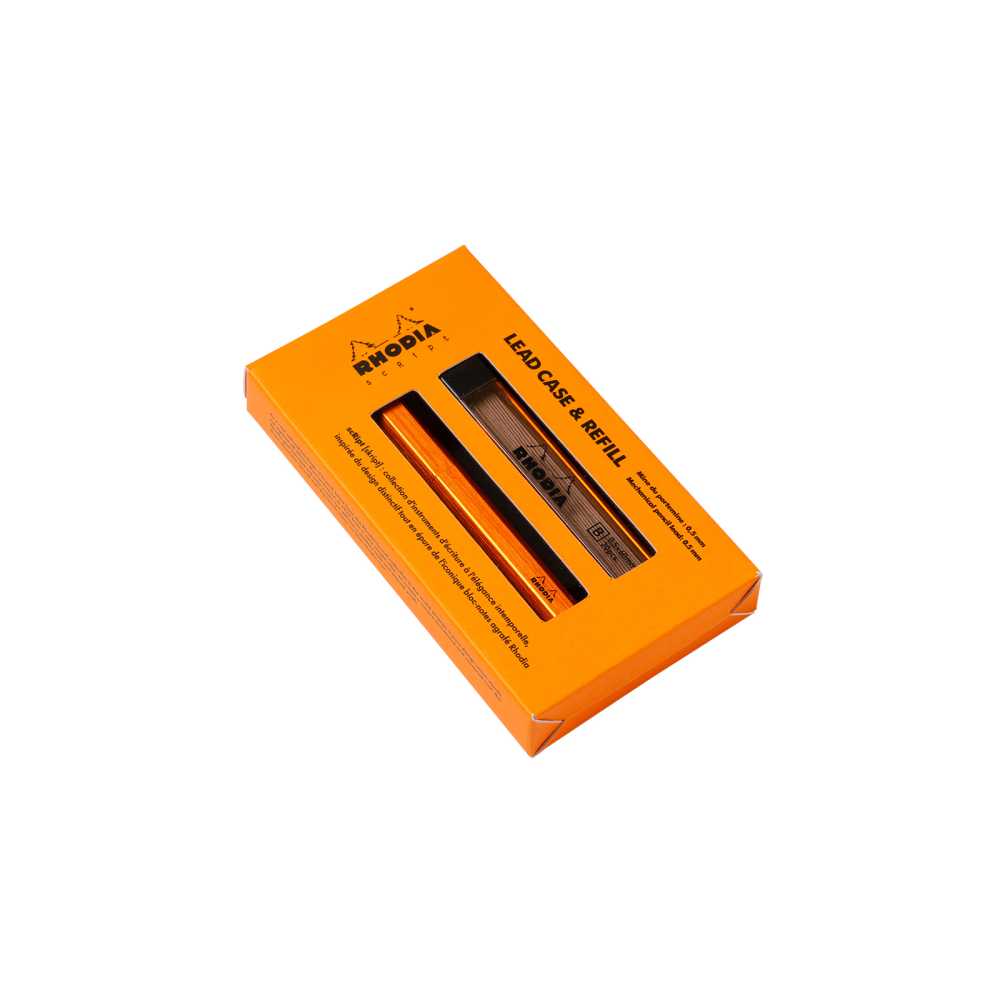 Set of lead refills with case 0,5 mm - Rhodia - Orange 20 pcs
