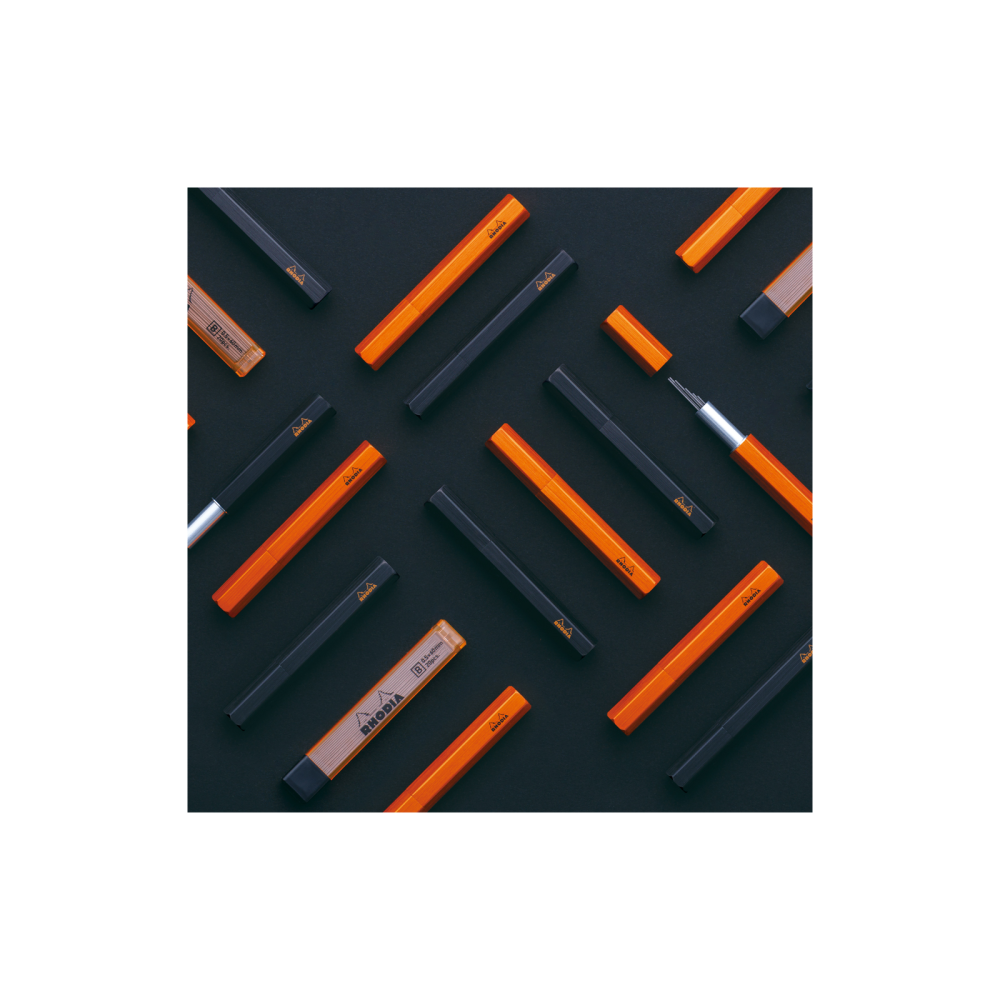 Set of lead refills with case 0,5 mm - Rhodia - Orange 20 pcs