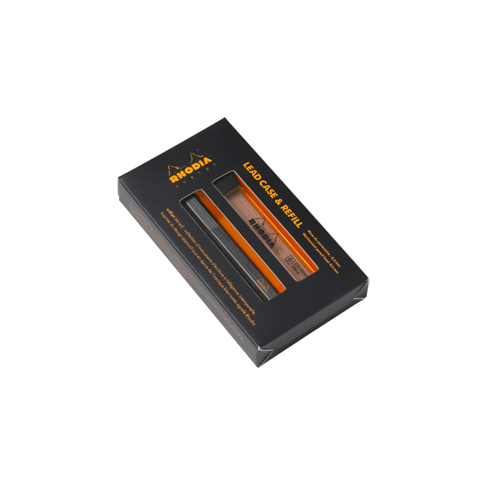 Zestaw grafitów do ołówków z etui 0,5 mm - Rhodia - Black 20 szt.