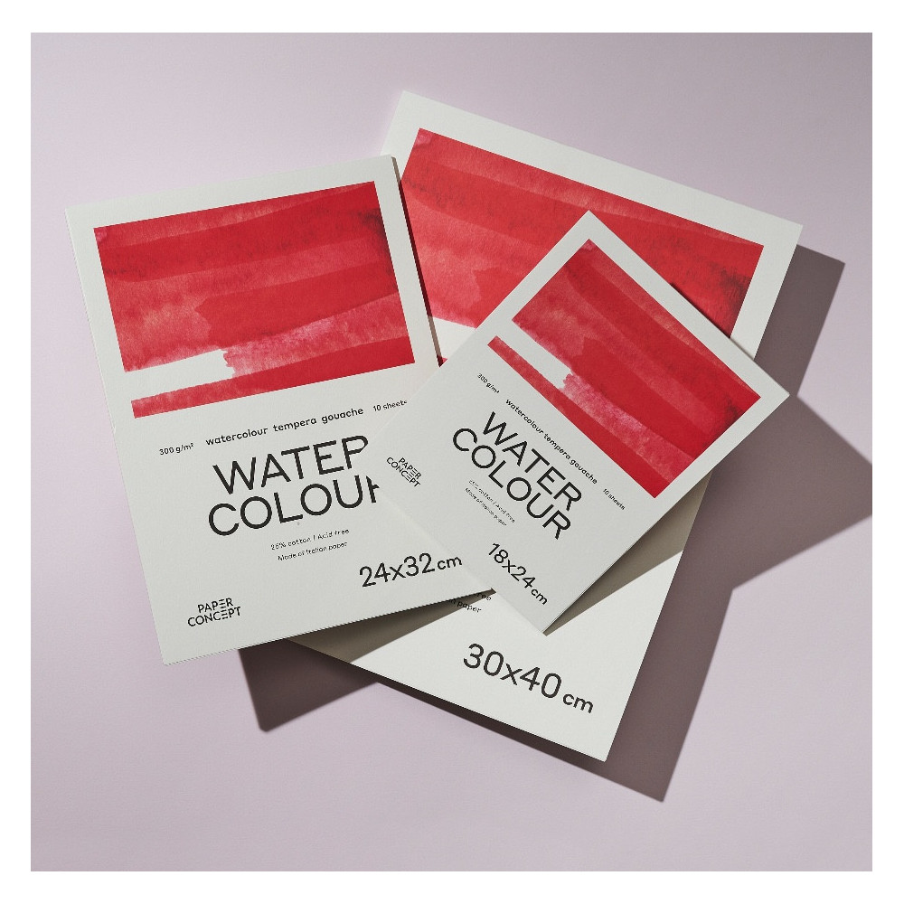 Watercolour paper pad - PaperConcept - cold press 9 x 10,5 cm 300 g 15 sheets