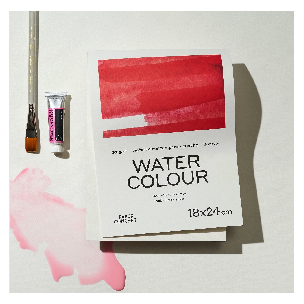 Blok do akwareli Watercolour - PaperConcept - cold press 9 x 10,5 cm 300 g 15 ark.