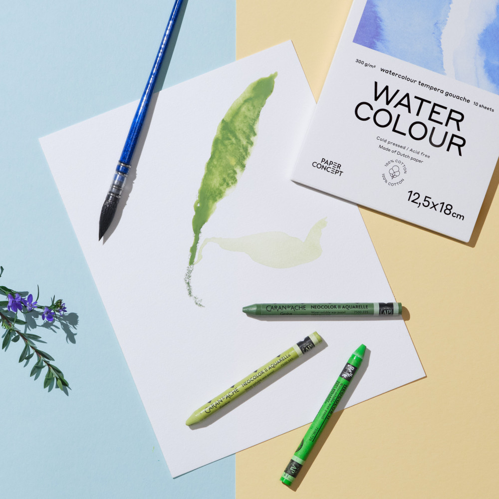 100% Cotton paper pad - PaperConcept - 9 x 10,5 cm 300 g 15 sheets