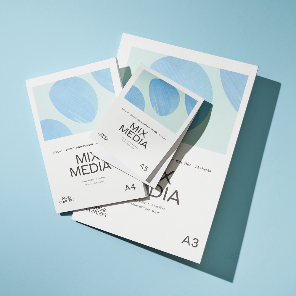 Mix Media paper pad - PaperConcept - medium grain 30 x 30 cm 250 g 25 sheets