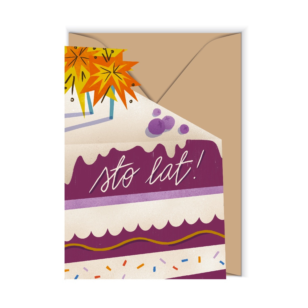 Greeting card 12 x 17 cm - Cudowianki - Piece of birthday cake