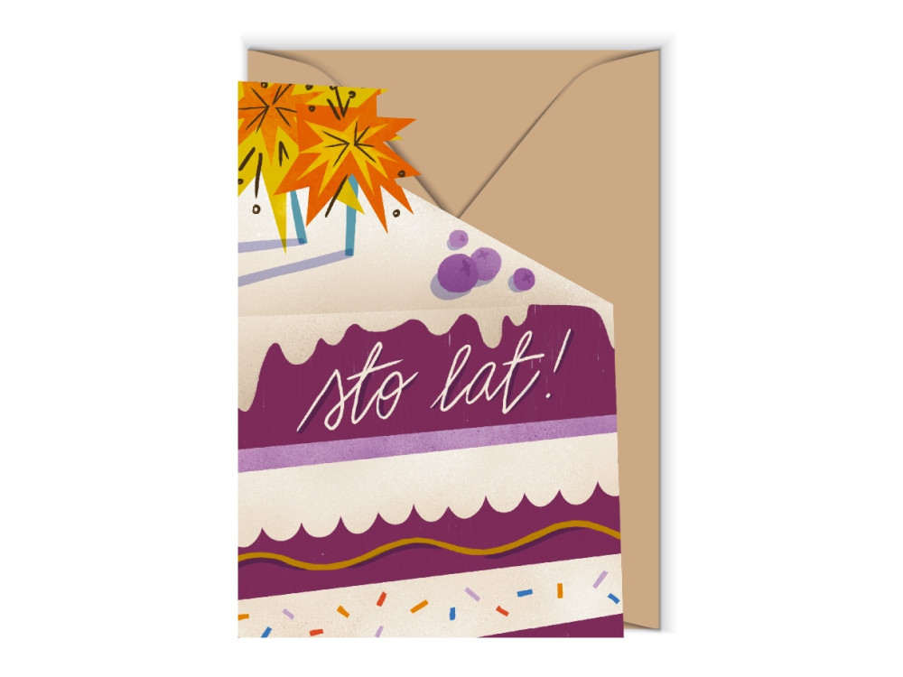 Greeting card 12 x 17 cm - Cudowianki - Piece of birthday cake