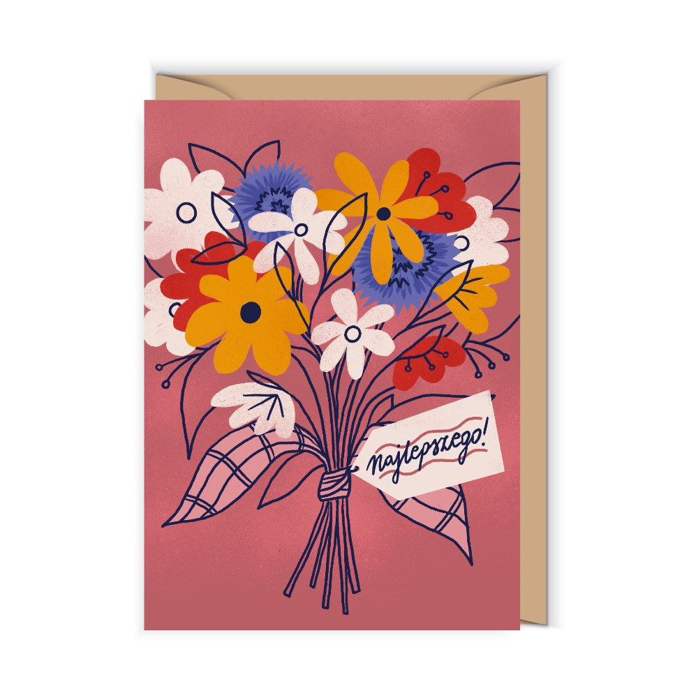 Greeting card 12 x 17 cm - Cudowianki - Bouquet of flowers