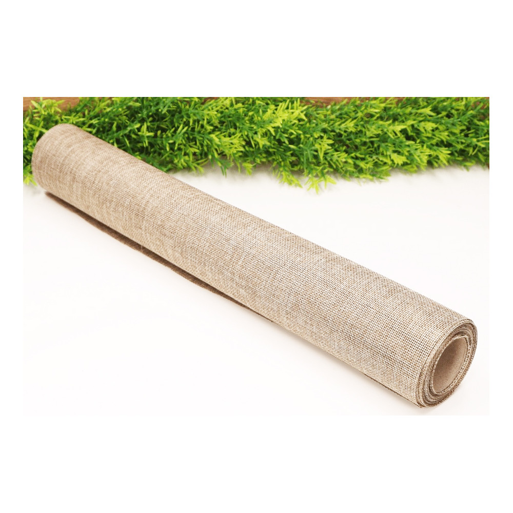 Decorative jute fabric table runner - light natural 48 cm x 4,5 m