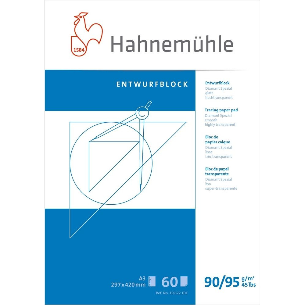Kalka kreślarska w bloku - Hahnemühle - A3 90 g/m2 60 ark.