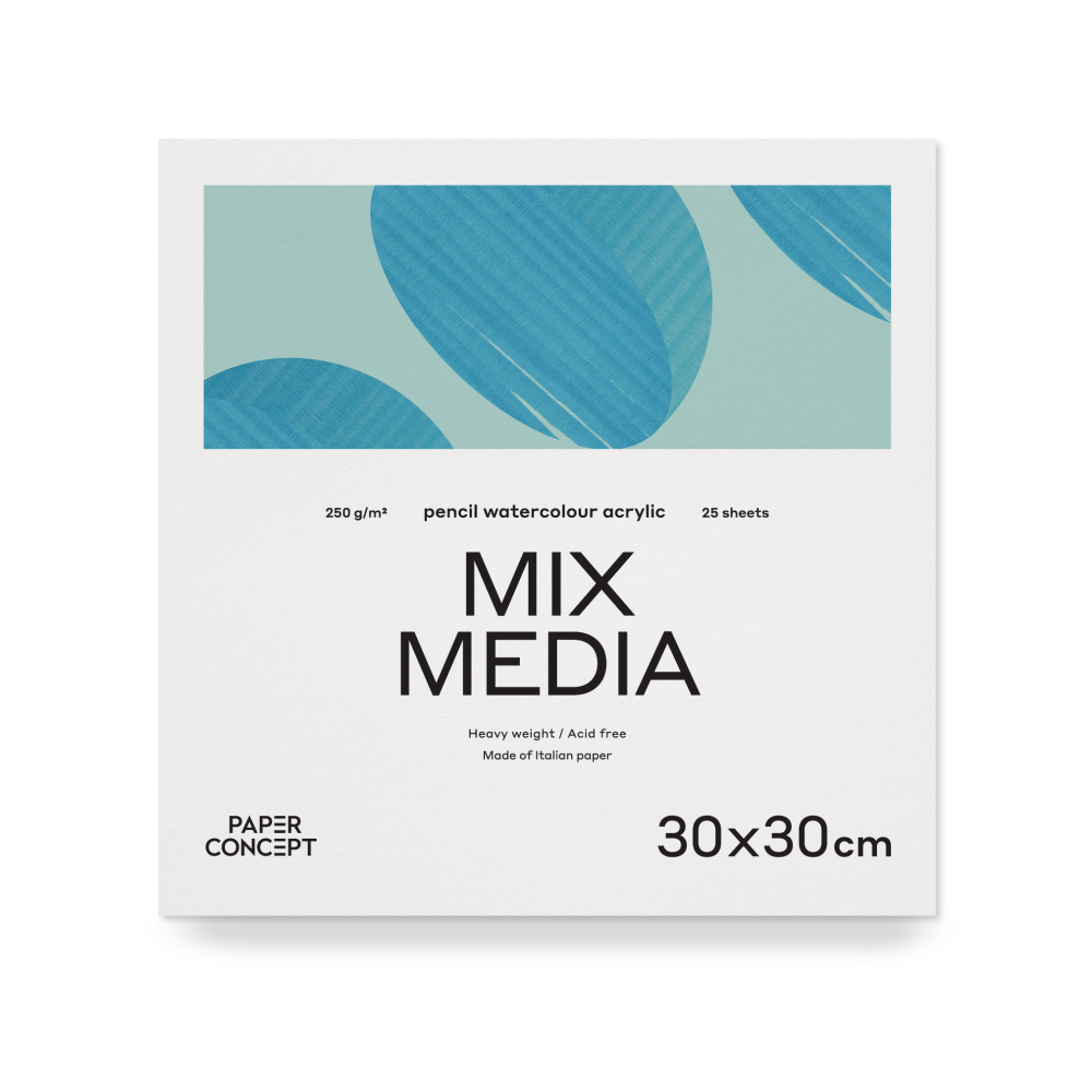 Blok uniwersalny Mix Media - PaperConcept - medium grain 30 x 30 cm 250 g 25 ark.