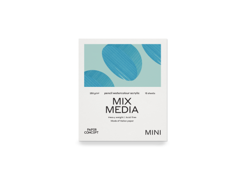 Blok uniwersalny Mix Media - PaperConcept - medium grain 9 x 10,5 cm 250 g 15 ark.