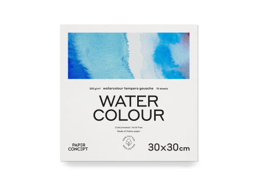 Blok do akwareli 100% Cotton - PaperConcept - 30 x 30 cm 300 g 10 ark.