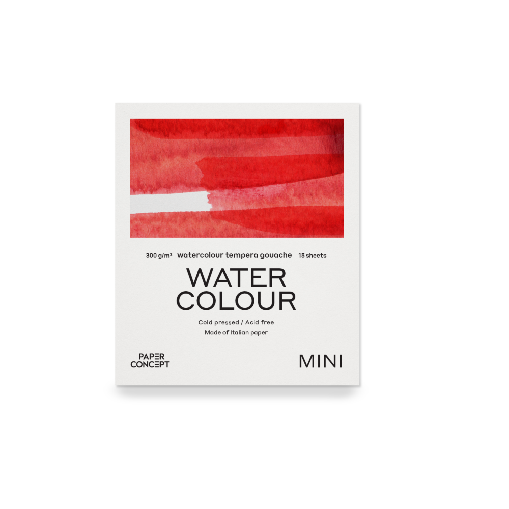 Watercolour paper pad - PaperConcept - cold press 9 x 10,5 cm 300 g 15 sheets