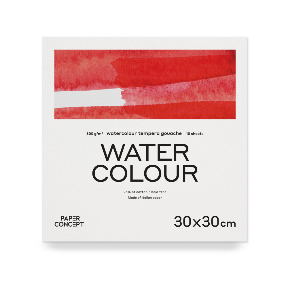 Watercolour paper pad - PaperConcept - cold press 30 x 30 cm 300 g 10 sheets