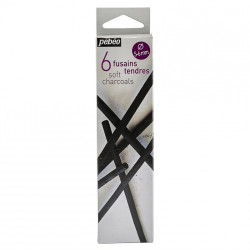 Set of drawing charcoal - Pébéo - soft 5-6 mm 6 pcs.