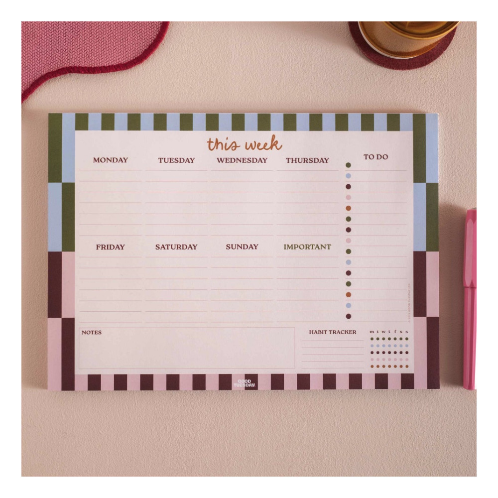 Weekly Planner Pad Boho Nouveau A4 - Good Tuesday