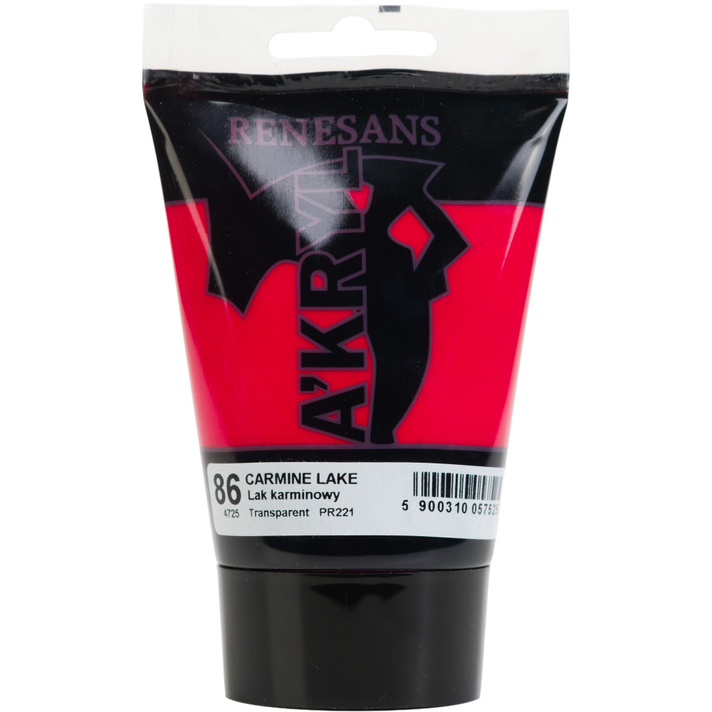 Acrylic A'kryl paint - Renesans - 86 carmine lake 100 ml