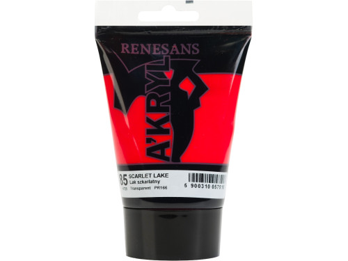 Acrylic A'kryl paint - Renesans - 85 scarlet lake 100 ml