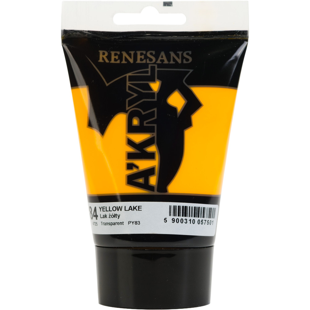 Acrylic A'kryl paint - Renesans - 84 yellow lake 100 ml