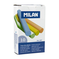 Kreda szkolna tablicowa - Milan - kolorowa okrągła 10 szt.