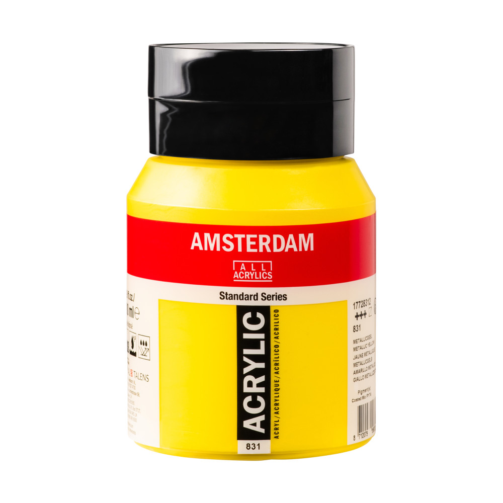 Farba akrylowa - Amsterdam - 831 Metallic Yellow 500 ml