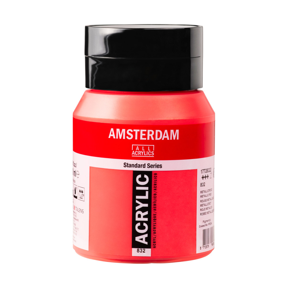Farba akrylowa - Amsterdam - 832 Metallic Red 500 ml