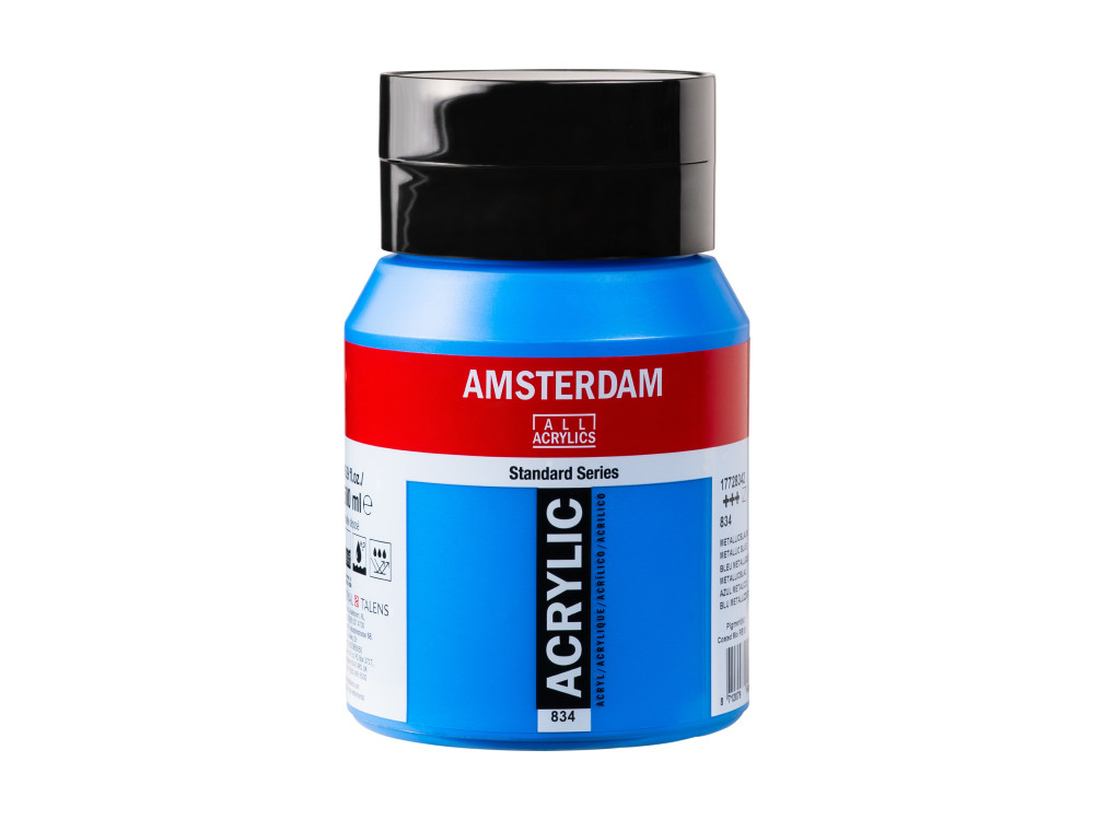 Farba akrylowa - Amsterdam - 834 Metallic Blue 500 ml