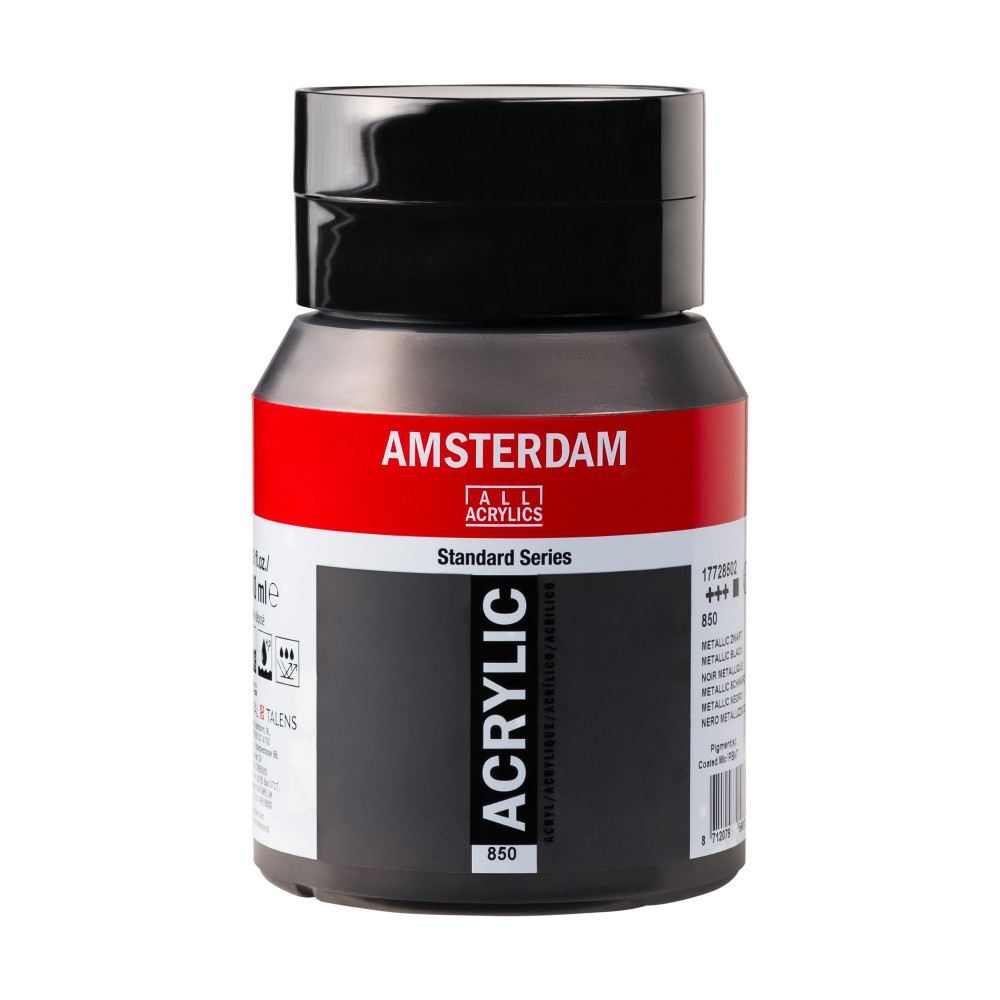 Farba akrylowa - Amsterdam - 850 Metallic Black 500 ml