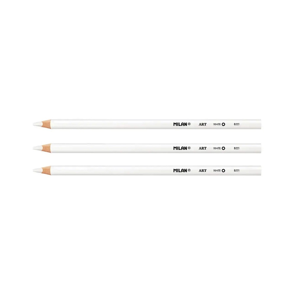 Set of Art charcoals in wood - Milan - white 3 pcs.