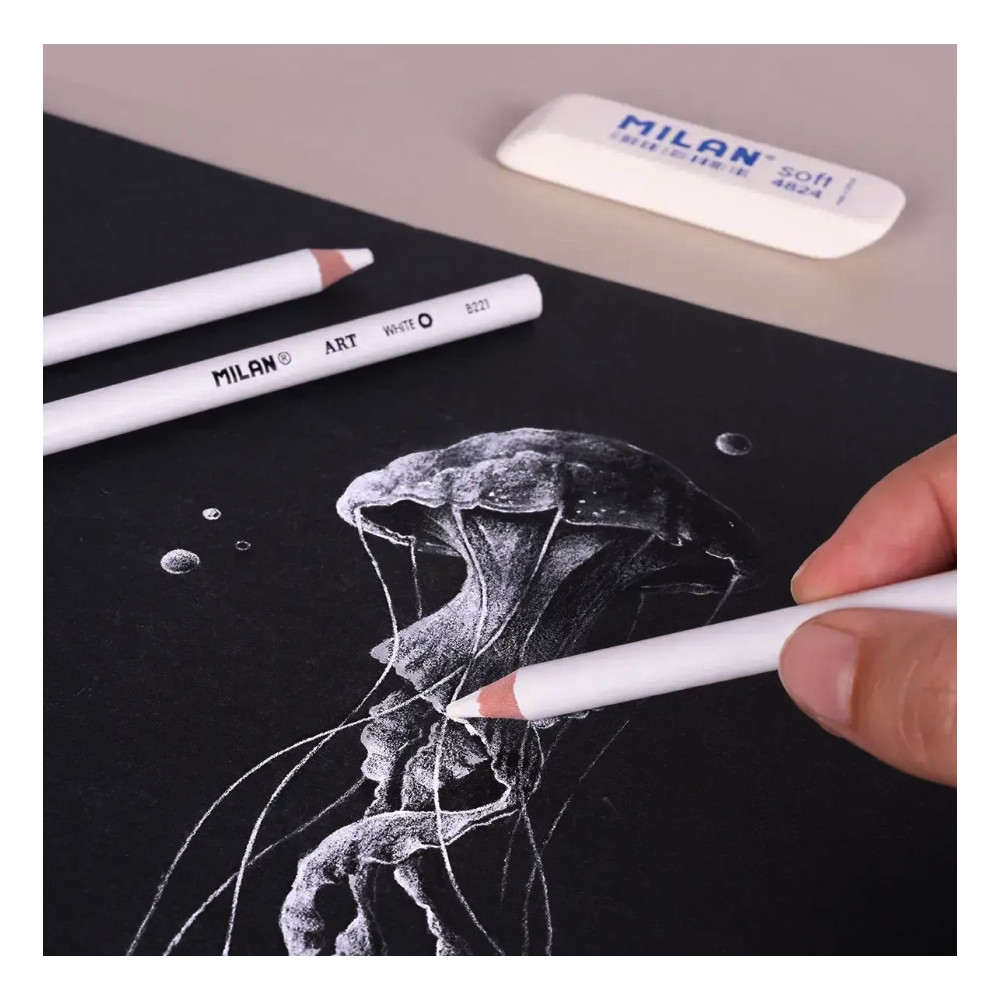 Zestaw ołówków węglowych Art Charcoal - Milan - białe 3 szt.