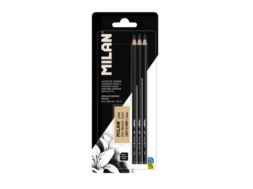 Set of Art charcoals in wood - Milan - black 3 pcs.