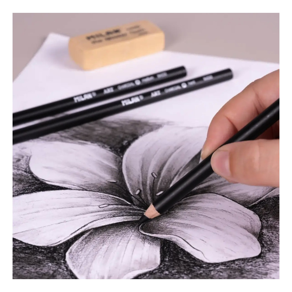 Zestaw ołówków węglowych Art Charcoal - Milan - czarne 3 szt.
