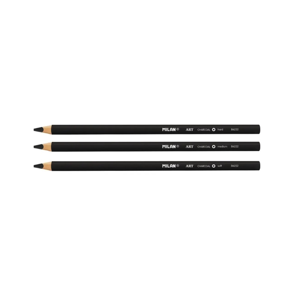 Set of Art charcoals in wood - Milan - black 3 pcs.