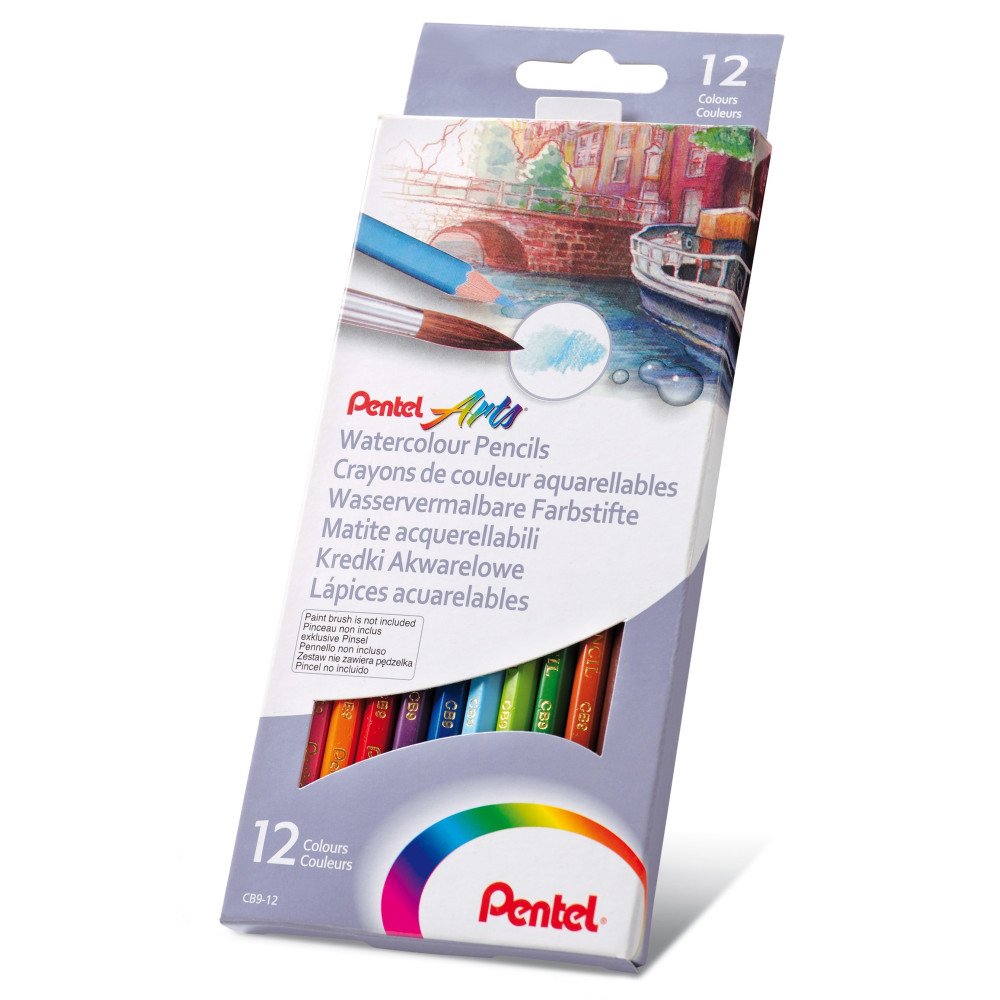 Pentel Watercolour Pencils - Set 12 colours