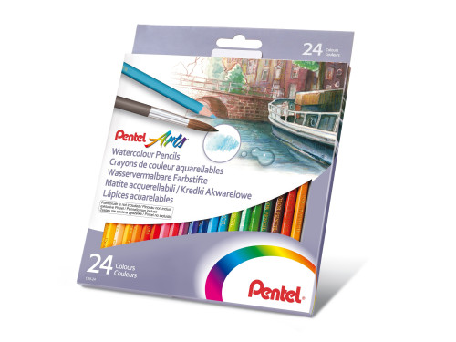 Zestaw kredek akwarelowych - Pentel - 24 kol.