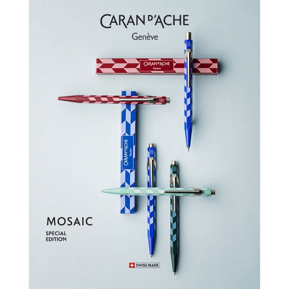 Długopis 849 Mosaic z etui - Caran d'Ache - Garnet Red