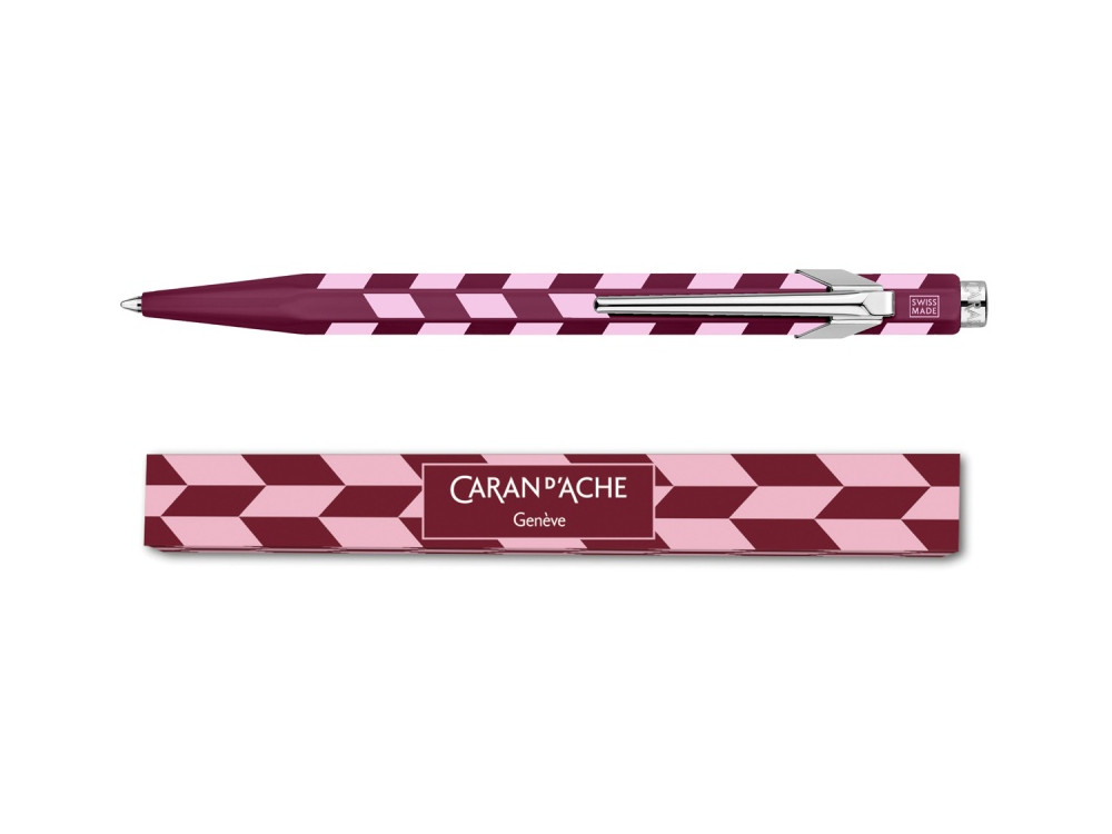 Długopis 849 Mosaic z etui - Caran d'Ache - Garnet Red