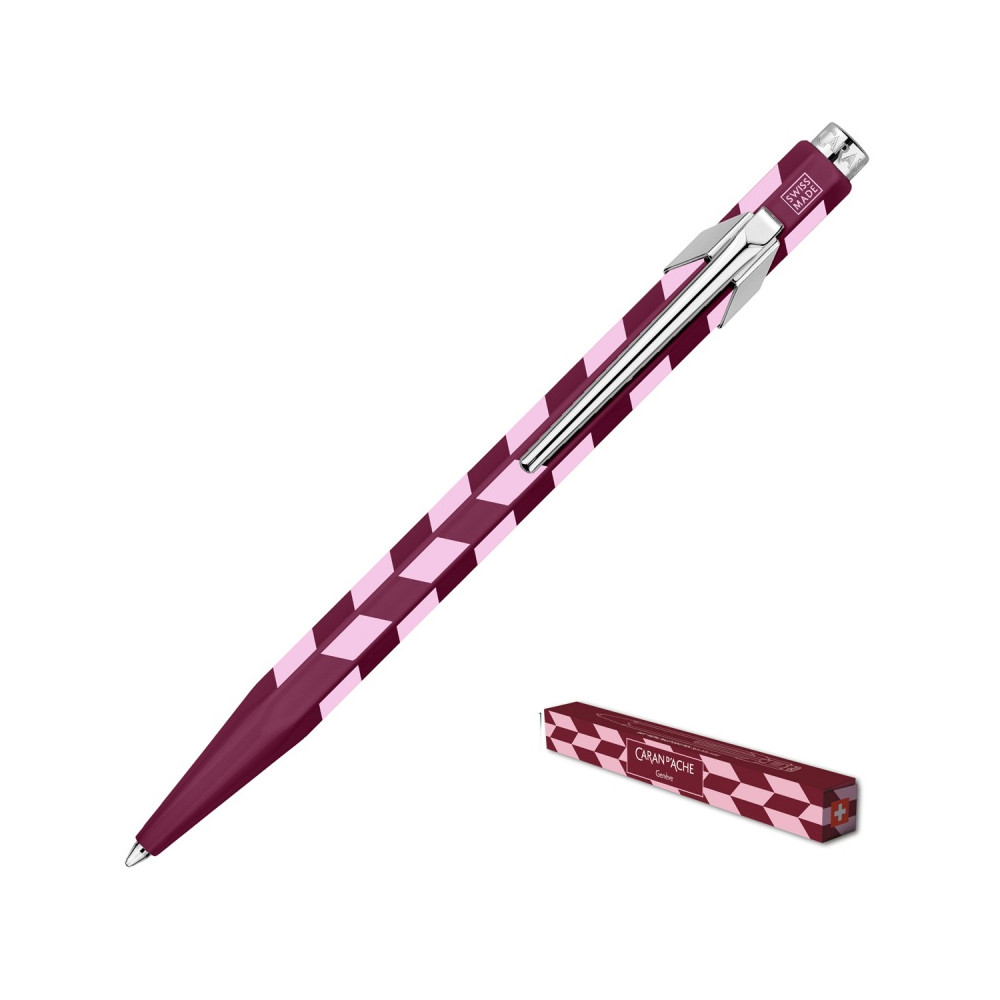 Długopis 849 Mosaic z etui - Caran d'Ache - Garnet Red