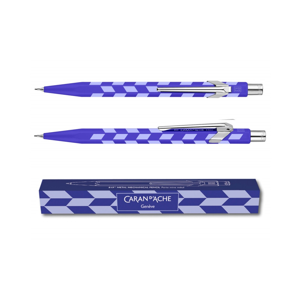 Ołówek mechaniczny 844 Mosaic z etui - Caran d'Ache - Royal Blue 0,5 mm