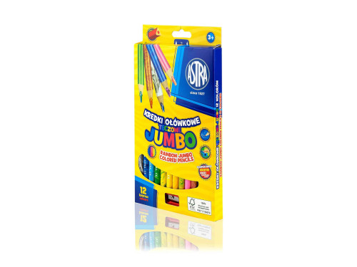 Jumbo triangular rainbow colored pencils - Astra - 12 pcs