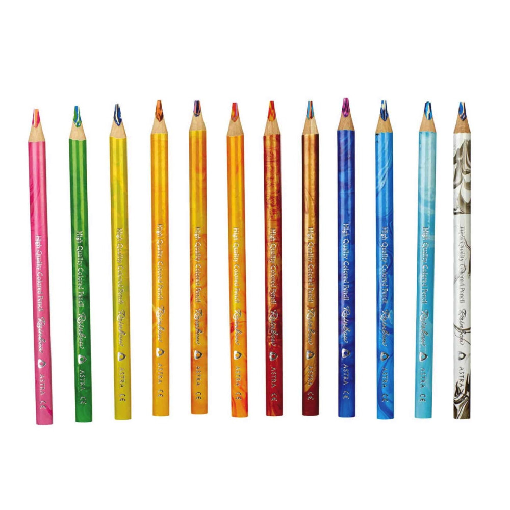 Jumbo triangular rainbow colored pencils - Astra - 12 pcs