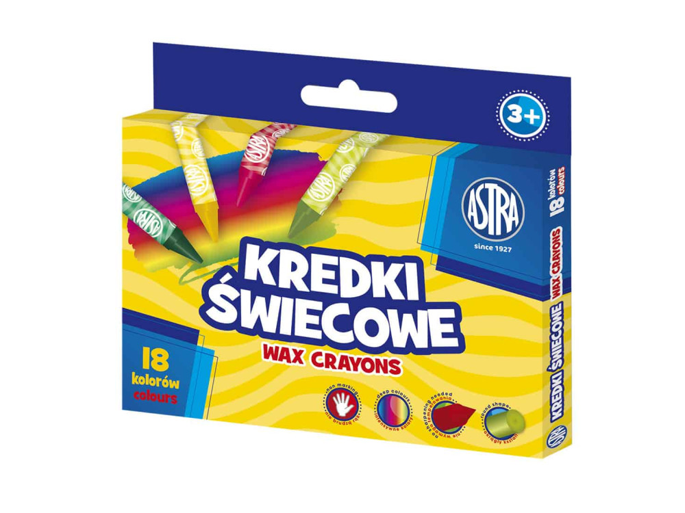 Zestaw kredek świecowych - Astra - 18 szt.