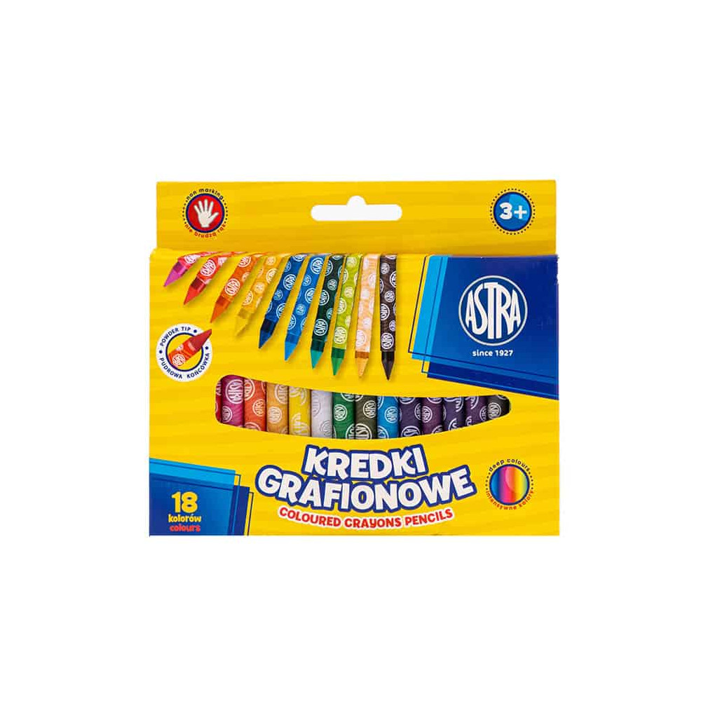 Zestaw kredek grafionowych - Astra - 18 szt.