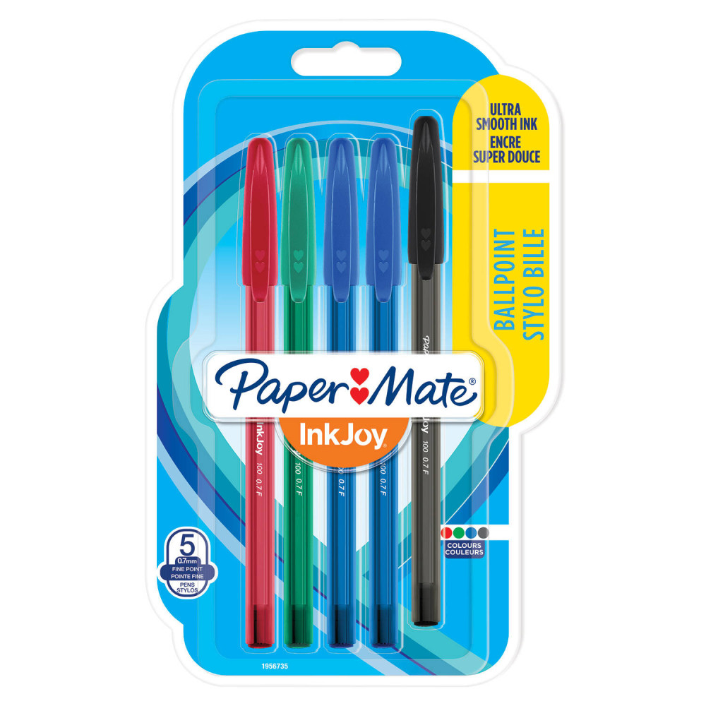 Set of InkJoy 100 ballpoint pens - Paper Mate - 0,7 mm, 5 pcs.