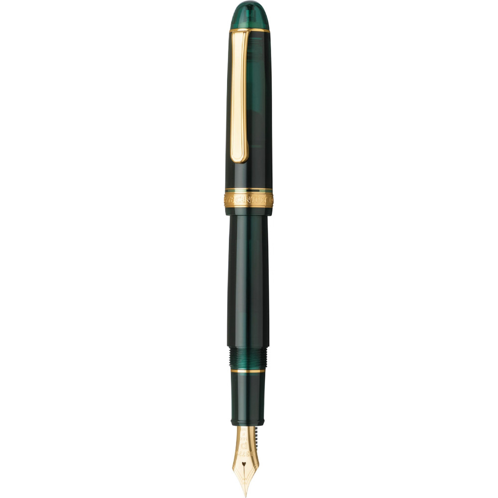 Fountain pen 3776 Century Gold Trim - Platinum - Laurel Green EF