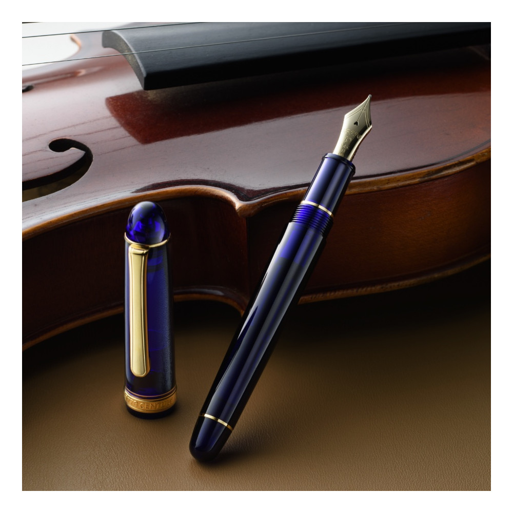 Fountain pen 3776 Century Gold Trim - Platinum - Chartres Blue M