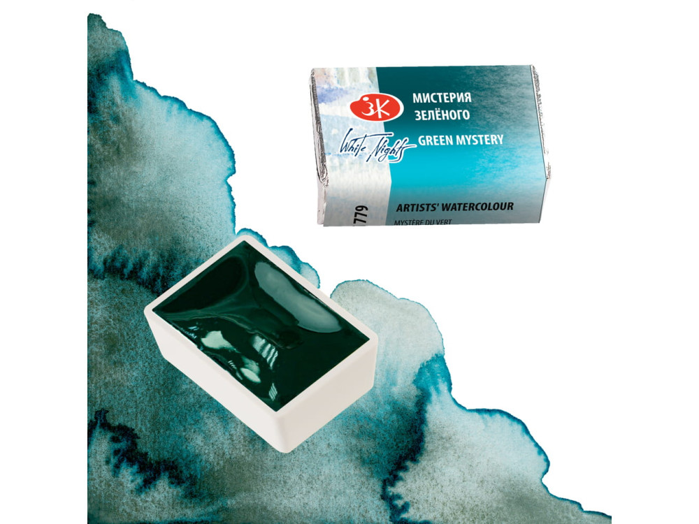 White Nights watercolor paint - St. Petersburg - Green Mystery pan