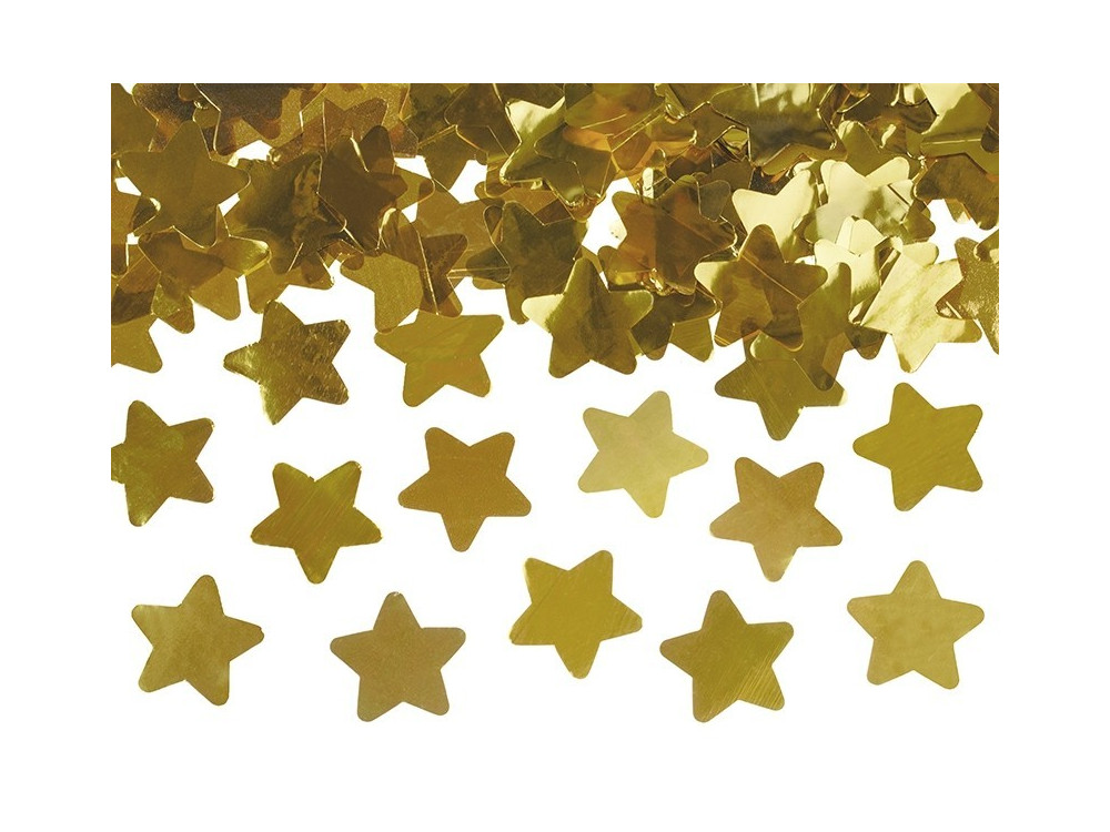Confetti cannon - stars, gold, 80cm