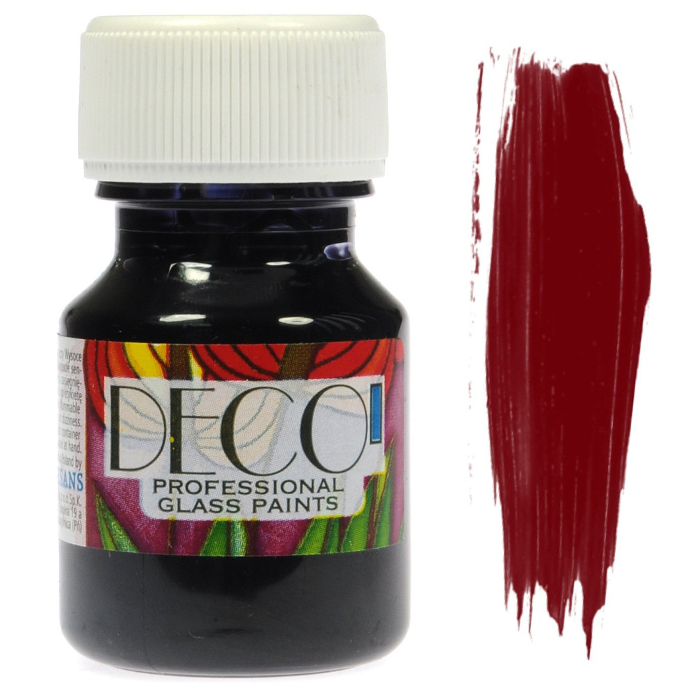 Farba do szkła witrażowa Deco - Renesans - bordowa, 30 ml