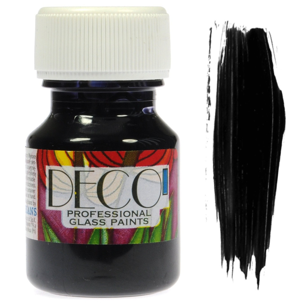 Farba do szkła witrażowa Deco - Renesans - czarna, 30 ml
